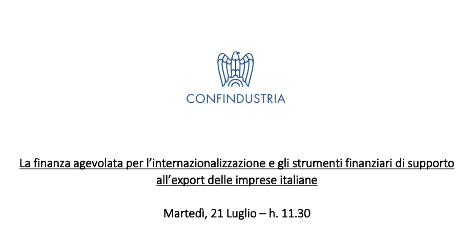 La finanza agevolata per l’internazionalizzazione e gli strumenti finanziari di supporto all'export delle imprese italiane